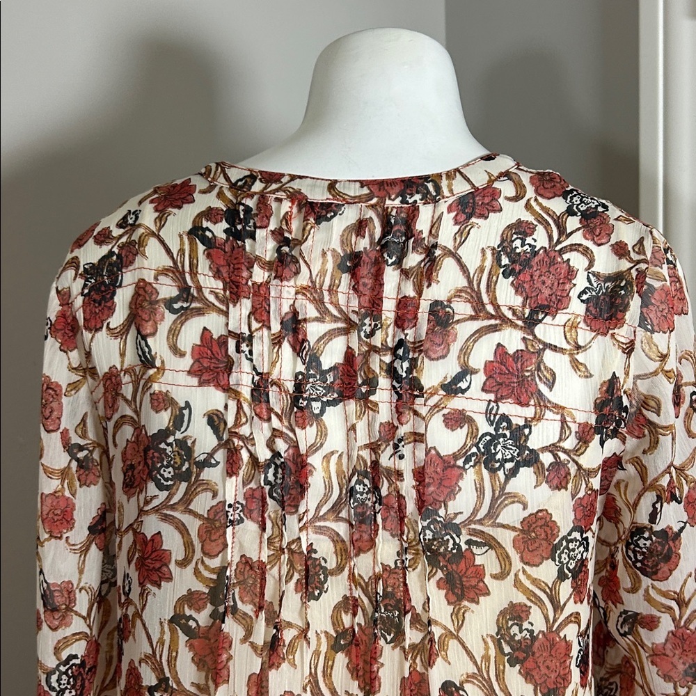 Free People See It Through Pleated Front Dress Maxi Tea Combo Lined Fall Sz S - Picture 9 of 12